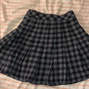 Plaid navy blue school girl skirt